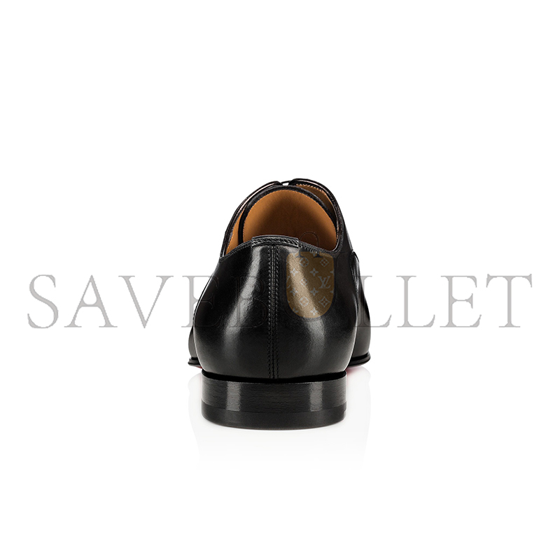 Ch**an louboutin greggolace up shoes patinated calf leather black men 1150376bk01